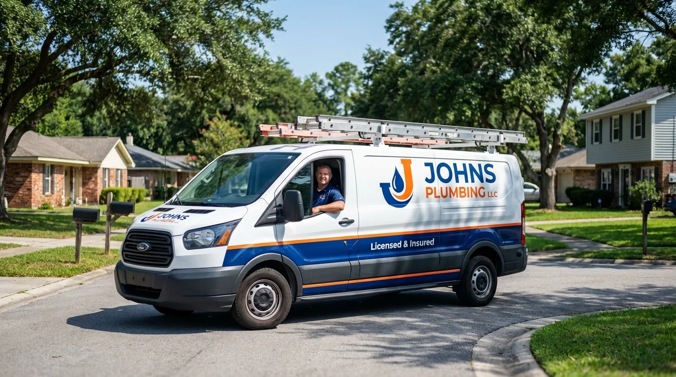 Johns Plumbing LLC service van in Gibsonburg, OH