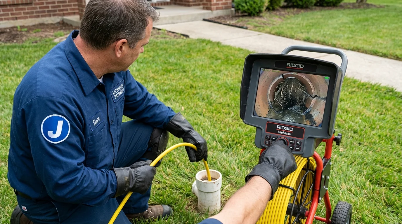 Sewer camera inspection being performed by Johns Plumbing LLC in Gibsonburg