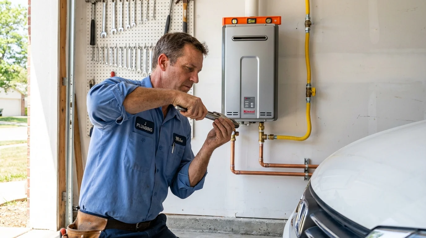 Tankless water heater installation by a Johns Plumbing LLC plumber in Gibsonburg